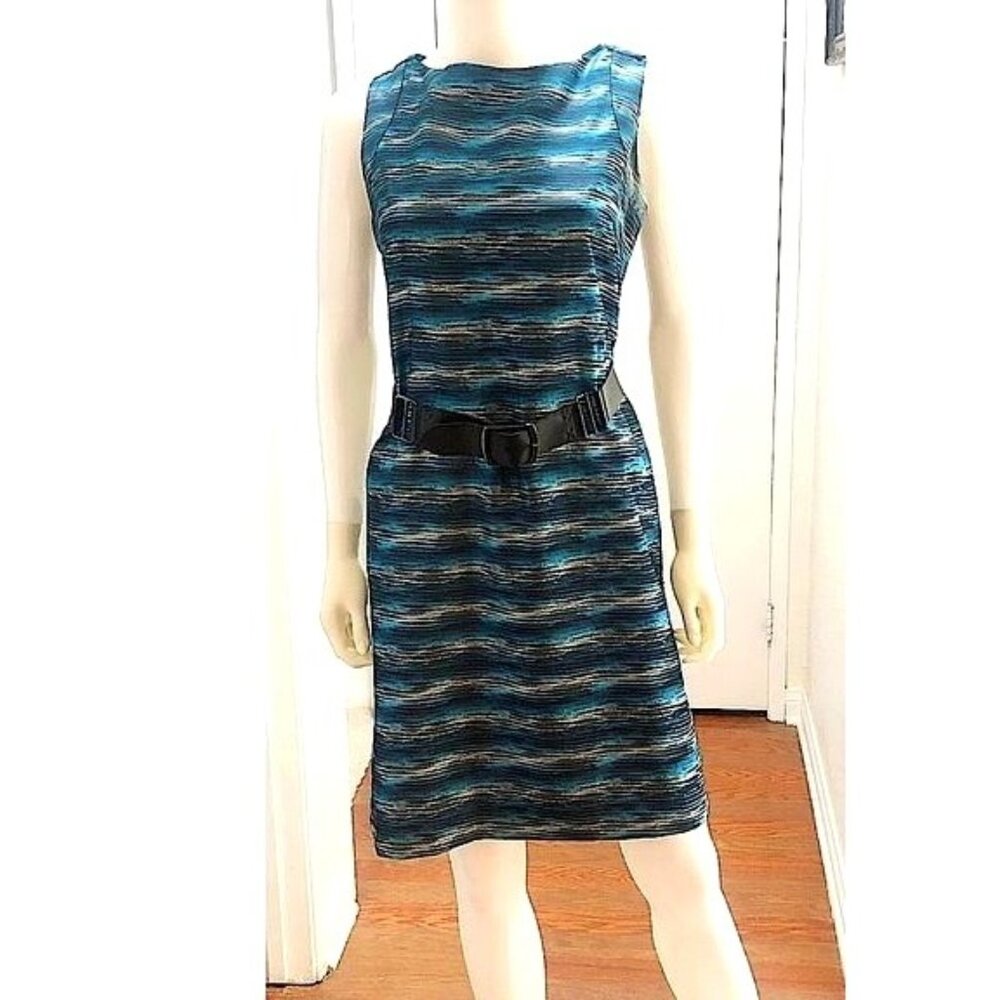 ANTONIO MELANI-WOMENS MULTI COLOR JACQUARD KNEE LENGHT BACK ZIPUP CLOSURE SIZE 8